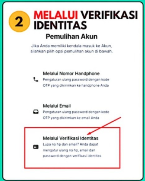 opsi pemulihan akun