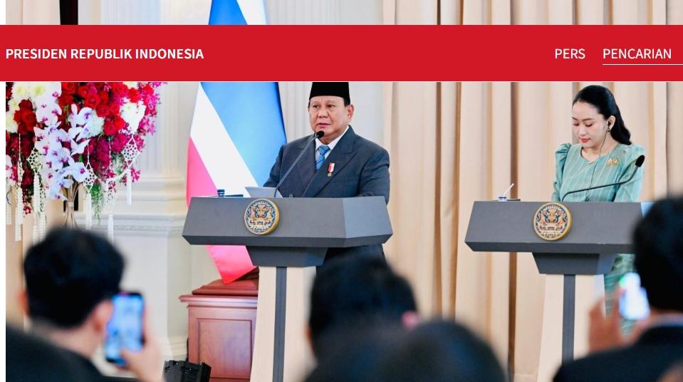 Presiden Prabowo dan PM Paetongtarn Adakan Pertemuan Pemimpin Pertama, RI–Thailand Tingkatkan Kerja Sama Multisektor