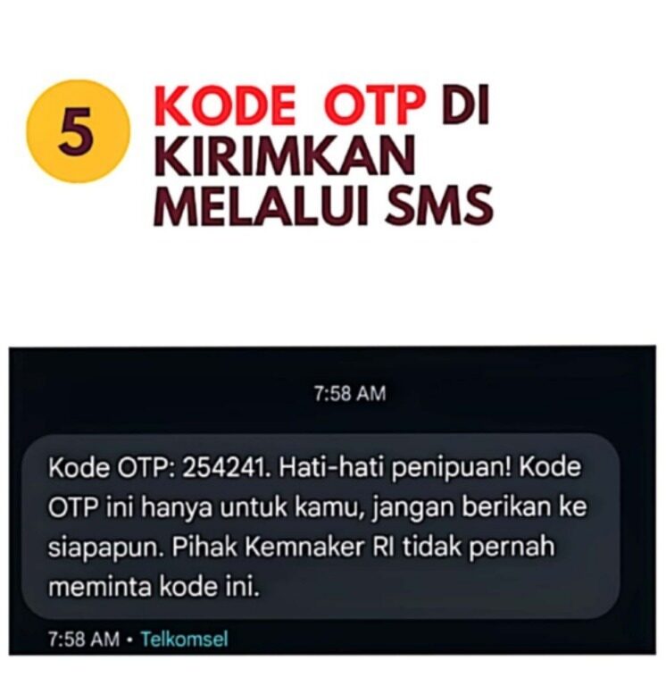 kode otp melalui sms