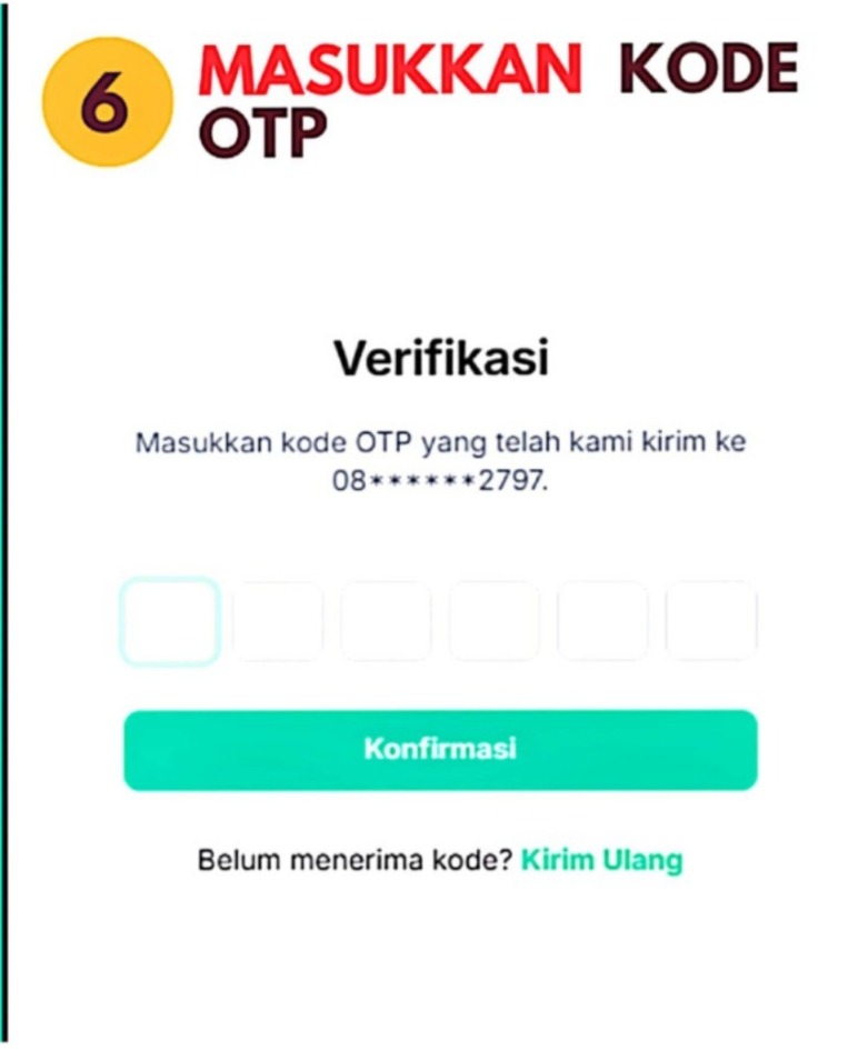 konfirmasi kode otp