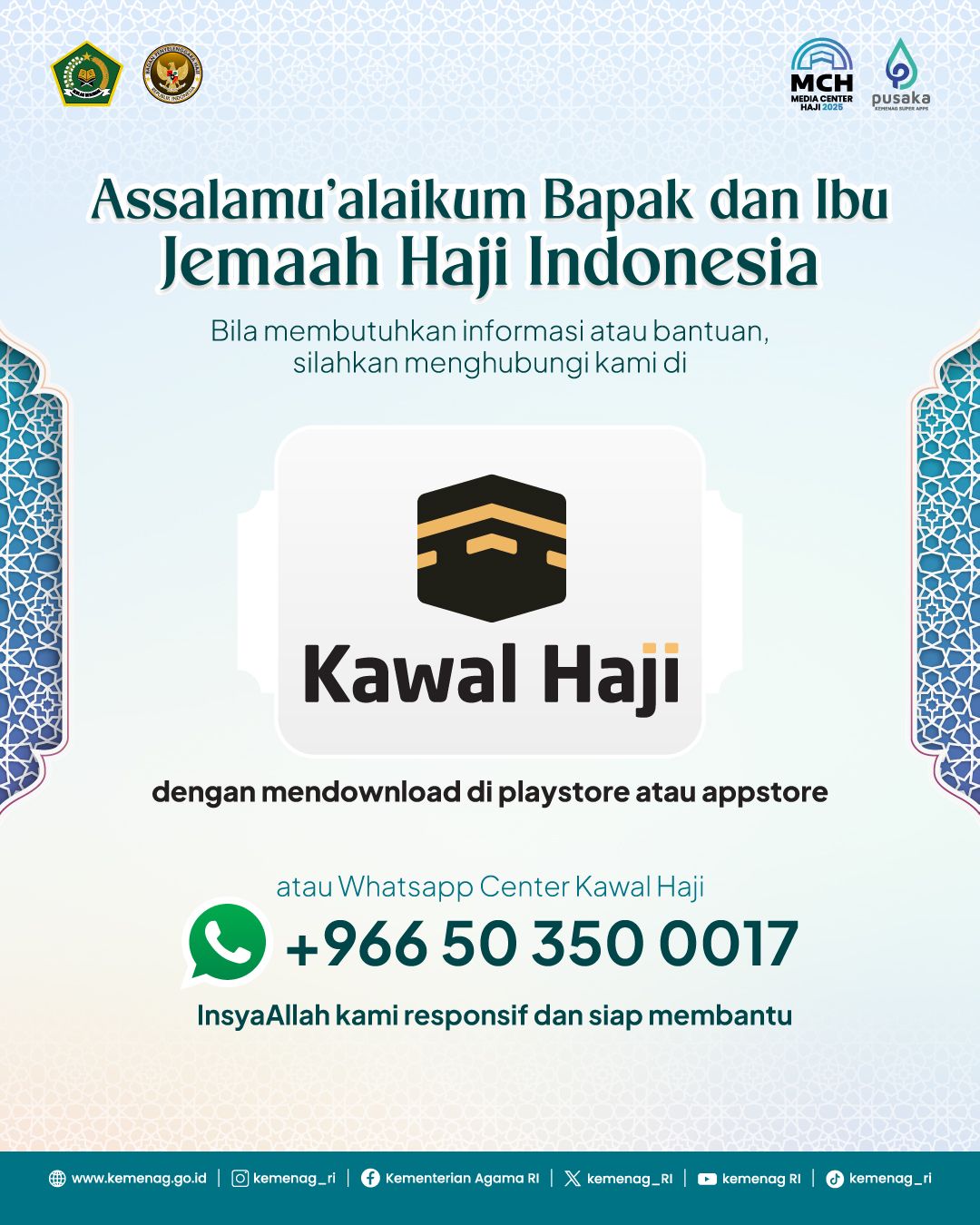 PPIH Menjawab Ratusan Pertanyaan Warga Melalui Kawal Haji dan WhatsApp Center