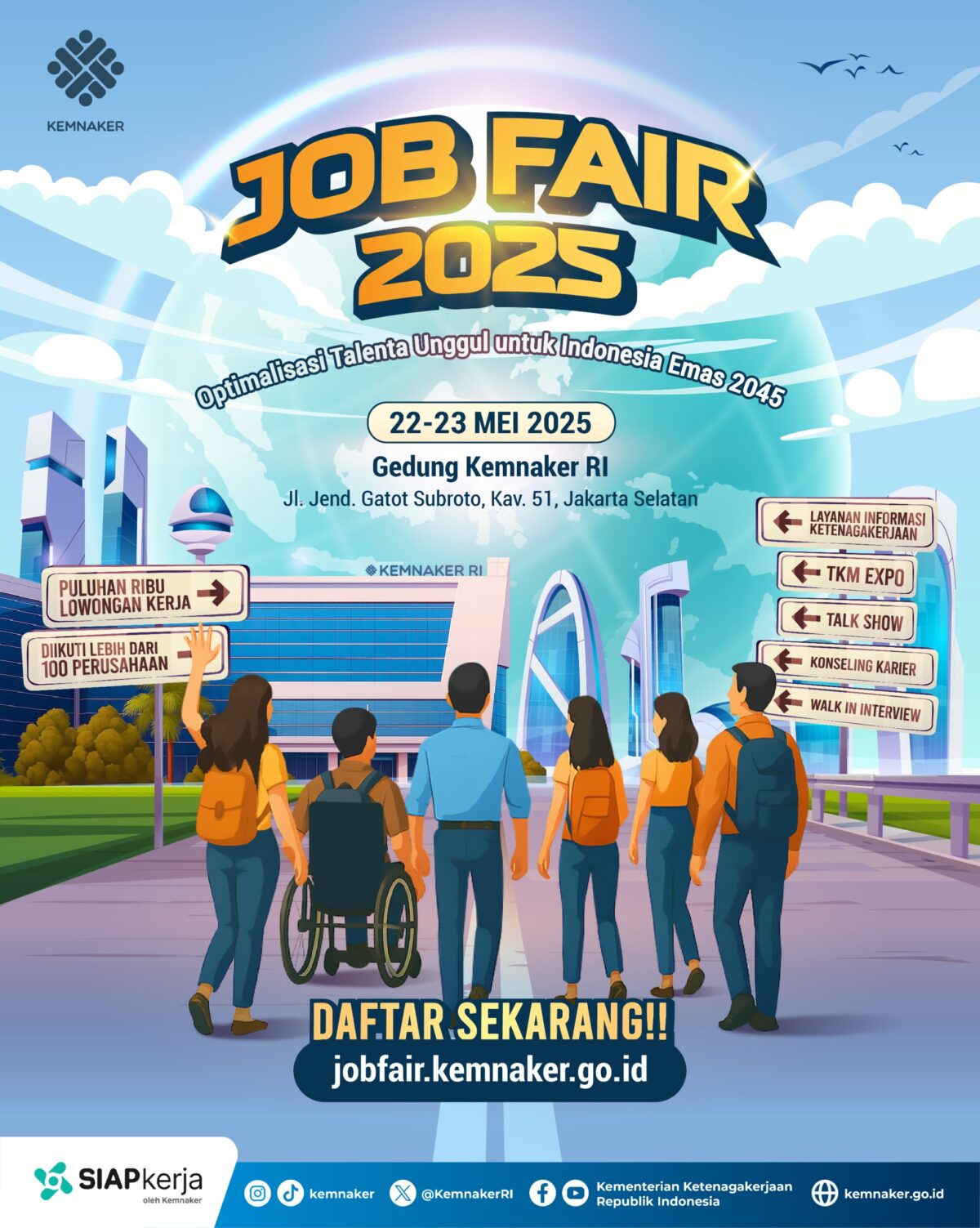 Kemnaker Gelar Job Fair 2025: Lebih dari 25.000 Lowongan dan 100 Perusahaan Siap Rekrut Talenta Unggul