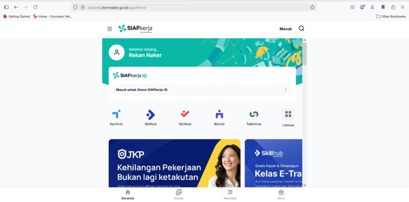 Kendala masuk akun siapkerja