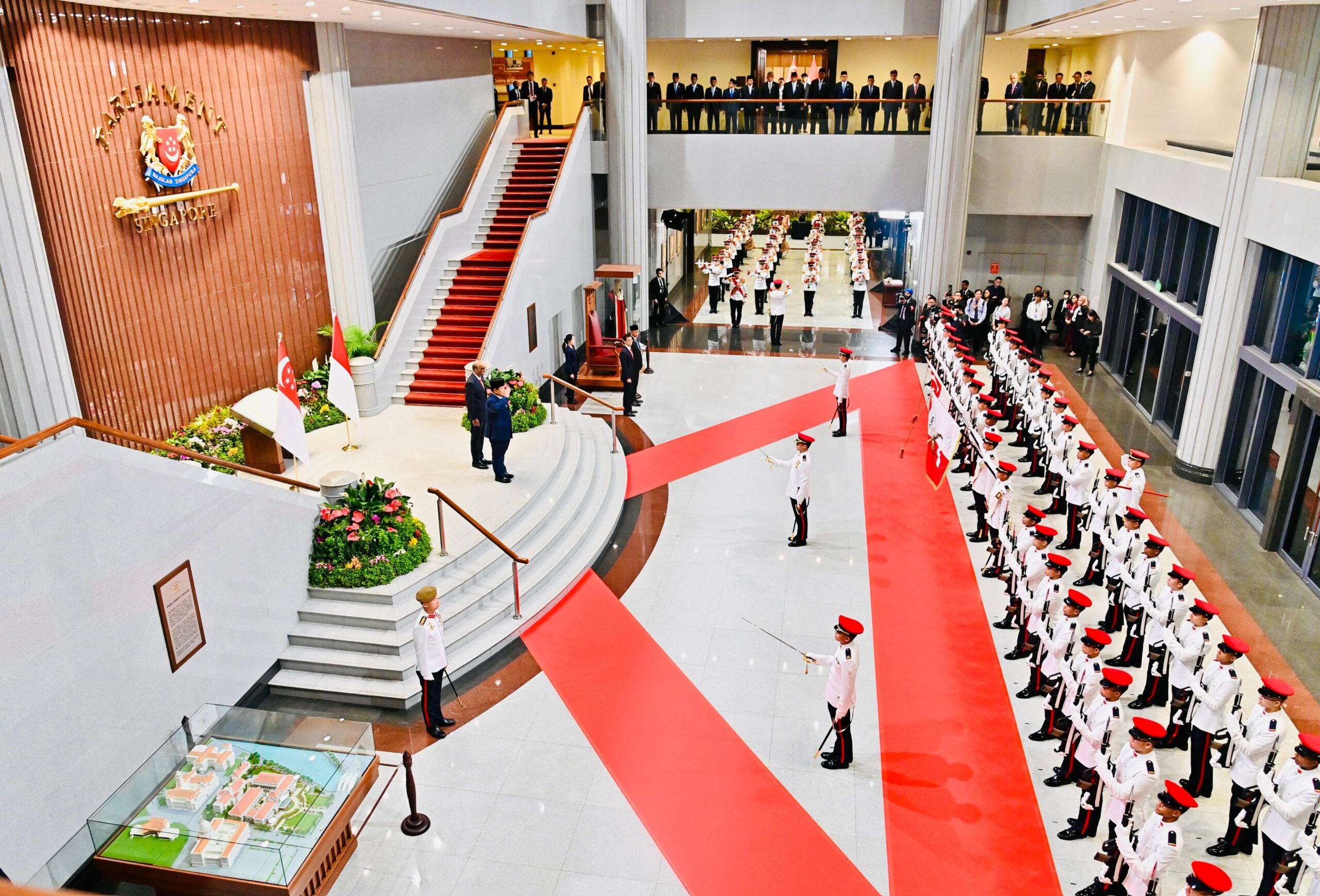 Presiden Prabowo Mendapat Sambutan Kenegaraan di Parliament House Singapura
