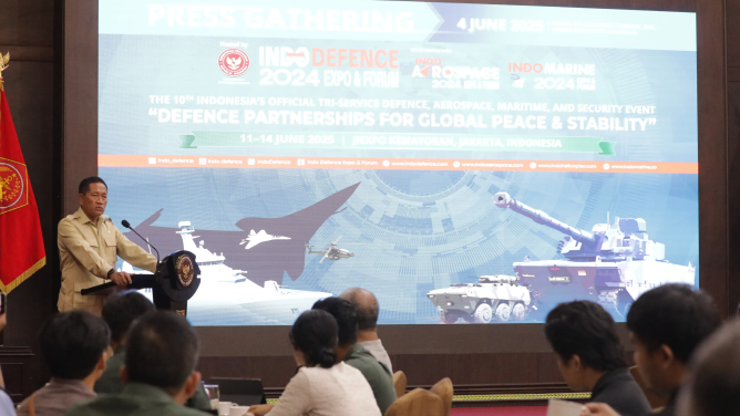 Kemhan Gelar Press Gathering Indo Defence 2024, Soroti Stabilitas Global Lewat Kemitraan Pertahanan