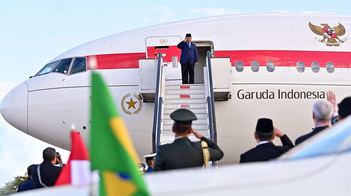 Prabowo Pulang ke Indonesia Setelah Kunjungan Kenegaraan di Brasil